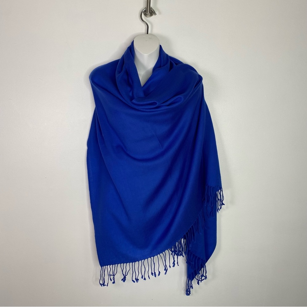 Frangi Tie Rack Royal Blue Merino Wool Wrap Scarf